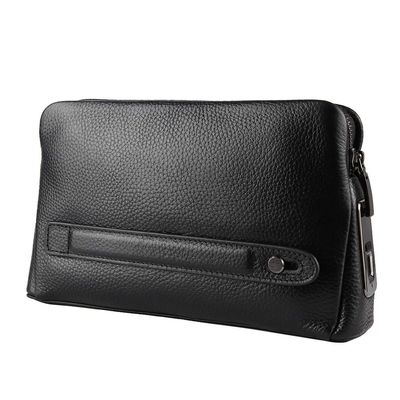 SUNGOOYUE Smart Fingerprint Wallet, Biometric Security Lock Luxury Leather Mens Zipper Design with Type-C Charging 10-Fingerprint Storage for Travel Daily Use