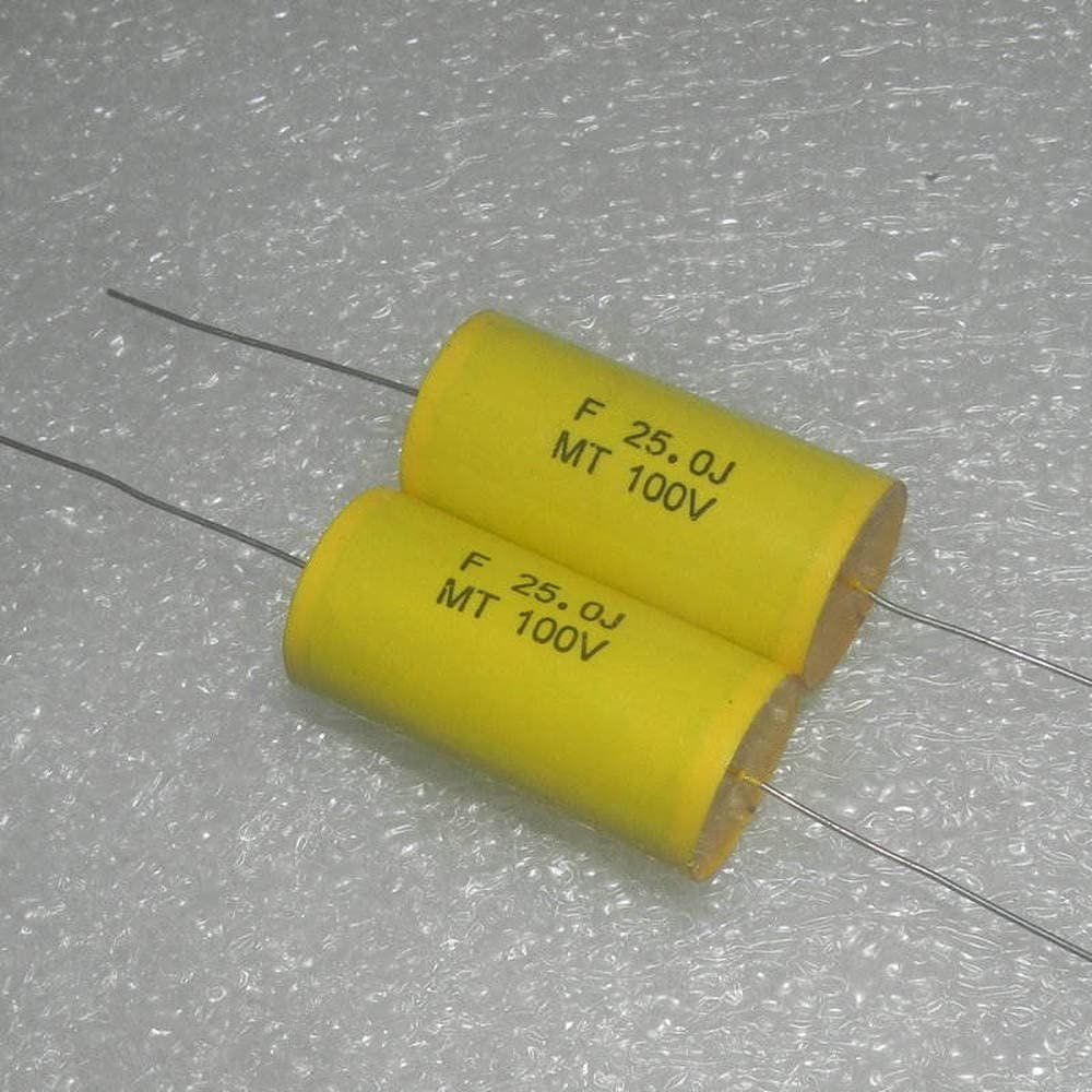 100V25UF 25.0J 100VDC MT axial electrodeless Polyester Film Capacitor 1 Pcs
