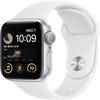 Apple Watch SE (2nd Gen) (GPS, 44mm) - Silver Aluminum Case with White Sport Band, S/M (Renewed) view 1