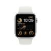 Apple Watch SE (2nd Gen) (GPS, 44mm) - Silver Aluminum Case with White Sport Band, M/L (Renewed) view 2