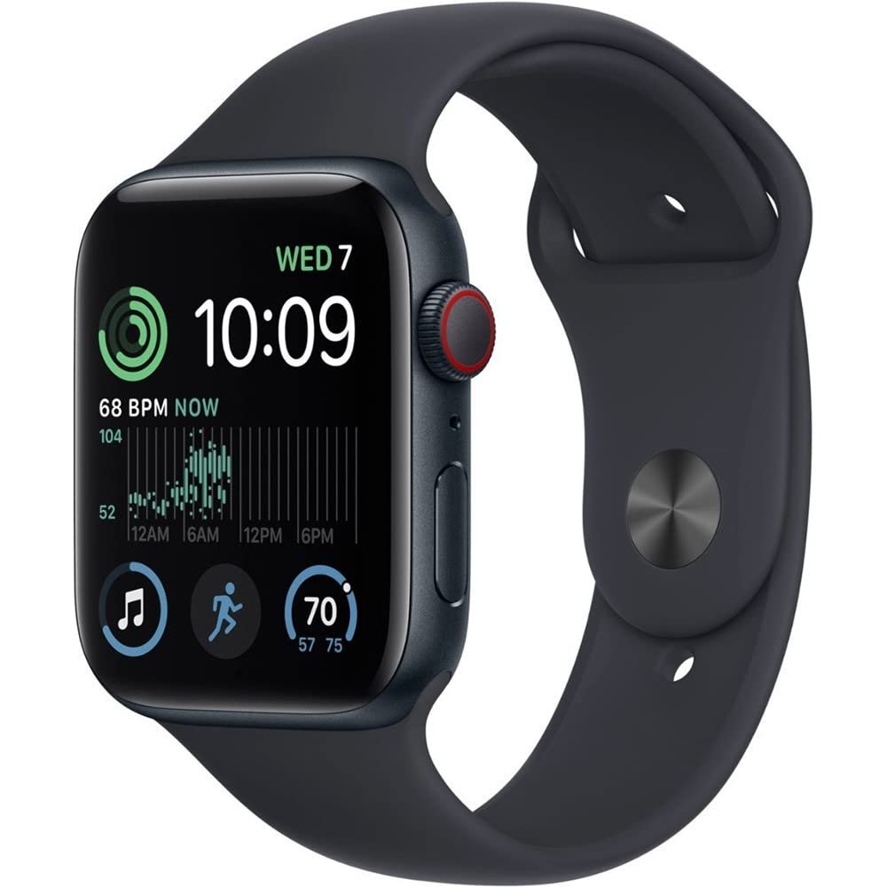 Apple Watch SE (2nd Gen) (GPS + Cellular, 40mm) - Midnight Aluminum Case with Midnight Sport Band, M/L (Renewed)