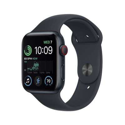 Apple Watch SE (2nd Gen) (GPS + Cellular, 44mm) - Midnight Aluminum Case with Midnight Sport Band, S/M (Renewed)