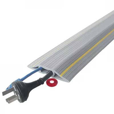 Floor Cord Cover Office Large-Capacity Soft Rubber Floor Cable Protector, Easy to Install/Cut Anti-Stepping Floor Cable Cover, Cord Cavity-2.2 * 1cm/0.9 * 0.4inches (Color : Yellow-Grey, Size : 10M)