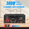 Daakro AK45 Stereo Audio Amplifier,300W Home 2 Channel Wireless Bluetooth 5.0 Power Amplifier System, Home Amplifiers FM Radio, USB, SD Card, with Remote Control Home Theater Audio Stereo System view 3
