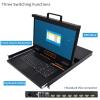 8 Port Rack Mount KVM Console 18.5-Inch Full HD, Standard 1U VGA KVM Switch + Keyboard Touchpad, 16:9 Aspect Ratio 1920 x 1080, OSD/Hotkey/Button Switching,Fits 19" Rack, 8 VGA USB KVM Cables Included view 4
