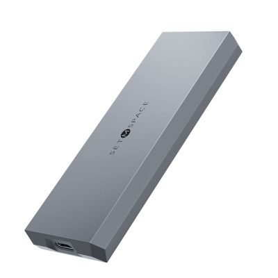 NVME Enclosure ['Tough Guy' Quality] 10 Gbps NVME & SATA, Solid Aluminium Alloy Case for M-Key SSD, SETMSPACE Screw Fixed M.2 Enclosure with USB C/A Cable, SSD Enclosure for 2230/2242/2260/2280-Grey