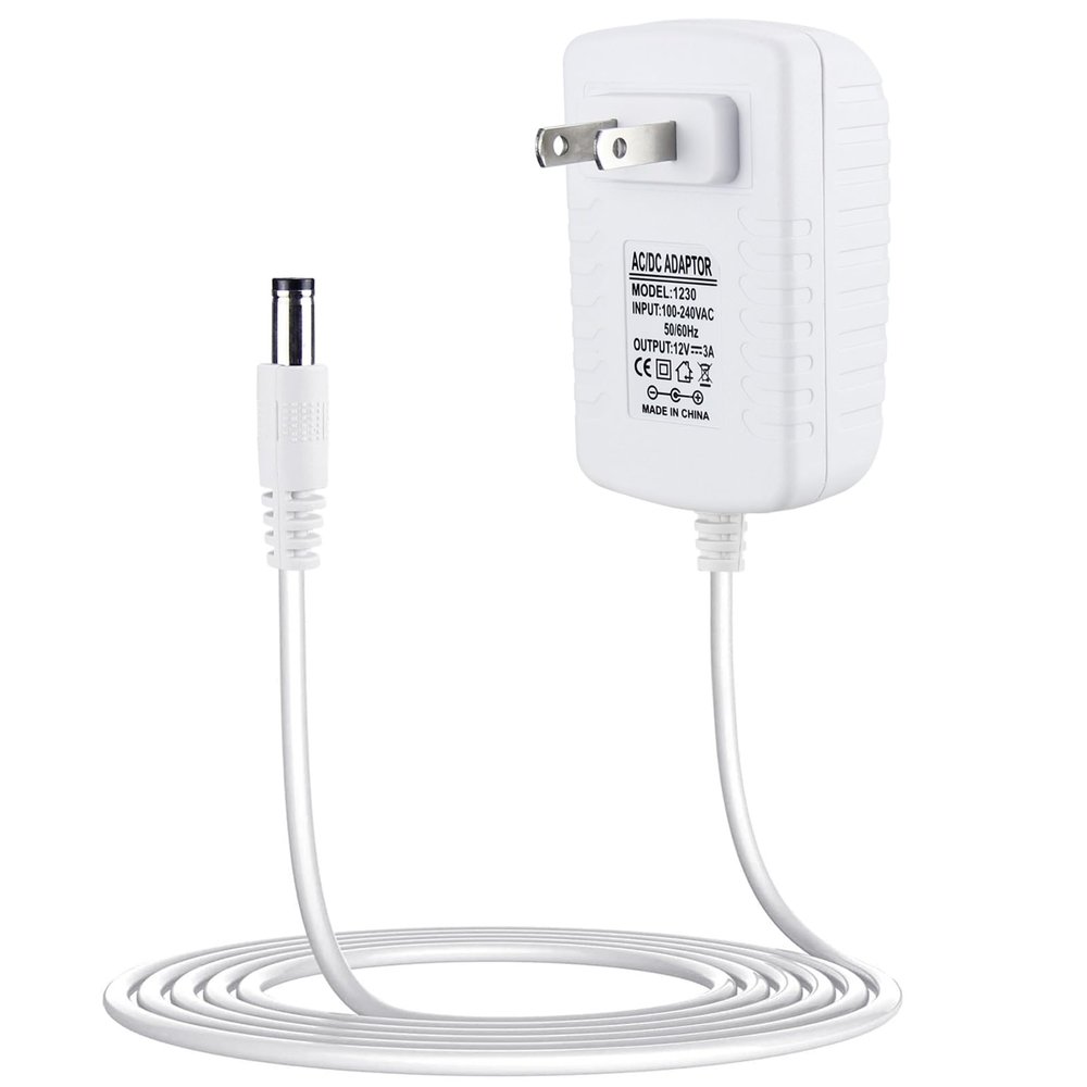 12V 3A Power Cord Replacement for 4moms mamaRoo 4, RockaRoo Baby Swing, AC Adapter Charger White