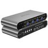 Terived 4 Computers 2 Monitors USB 3.0 HDMI KVM Switch 4K@60Hz with Hotkey Switching, Automatic Switching 4 Port Dual Monitor, Aluminum, Digital Display, USB 3.0 Audio/Mic, EDID, HDR10 with Cables view 1