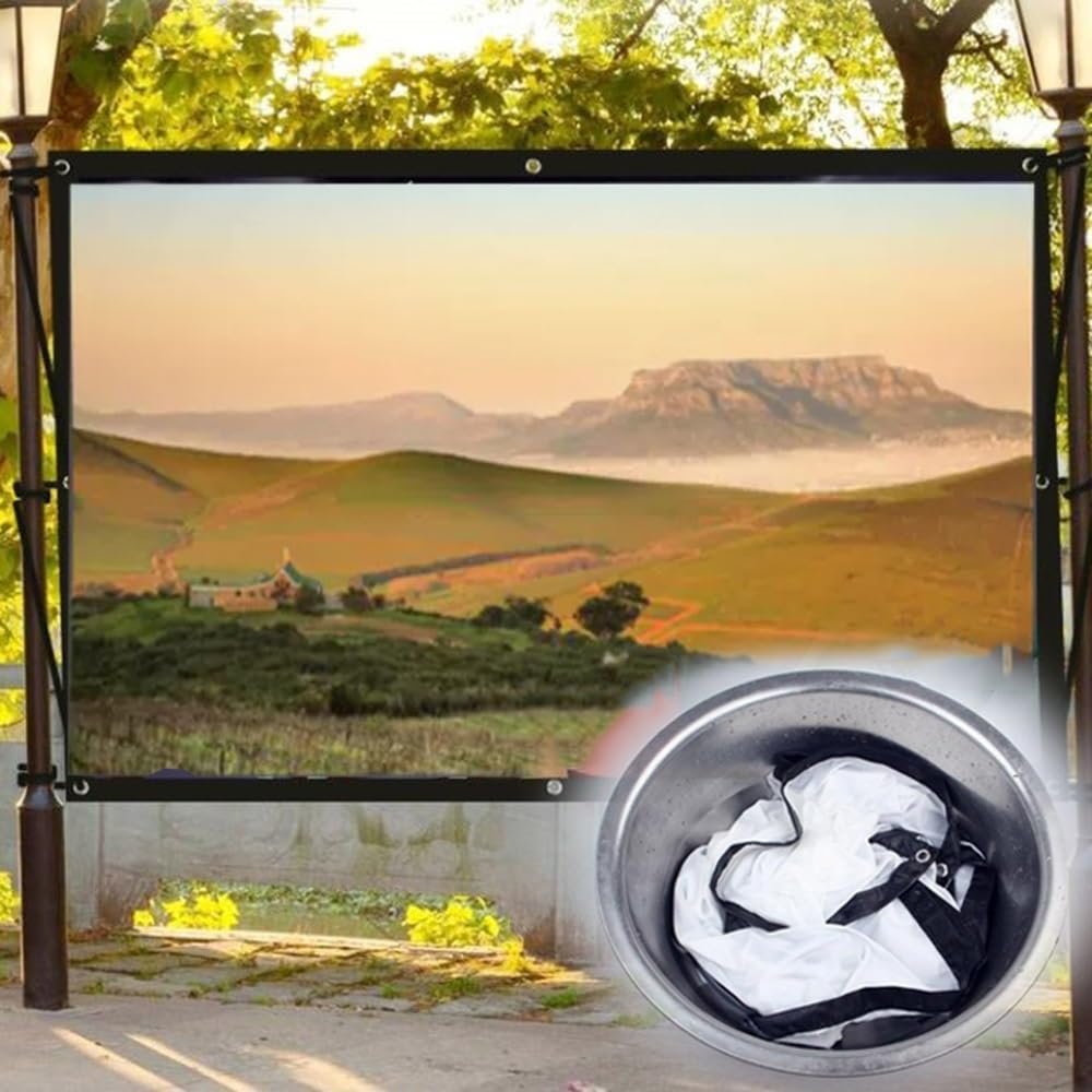 DIBAKO 72-120Inch Outdoor Projector Screen, Folding Projection Screen Home Theater Movie Screen, Large Foldable Projector Curtain, Hooks & Ropes Included (Size : 72"-4:3)