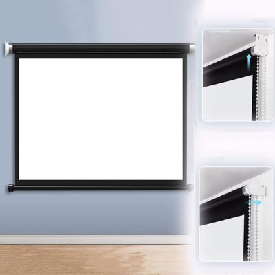 DIBAKO Home Manual Projection Screen, Wall Mounted Projector Screen 3D, Pull Down Movies Screen 60inch Projector Curtain for Schools & Cinema, with Auto Lock (Size : 16:9)