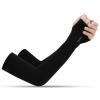 Alomejor 3 Pair Arm Sleeves for Men Women Arm Cooling Sleeves with Thumb Hole for Outdoor Cycling Fishing Black view 4