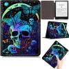 PU Leather Case for 6.8" Kindle Paperwhite (11th Gen 2021) & Kindle Paperwhite Signature Edition, Slim Lightweight Multi-Angle Stand Protective Cover with Auto Wake/Sleep, Skull and Butterfly view 1