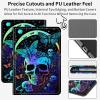 PU Leather Case for 6.8" Kindle Paperwhite (11th Gen 2021) & Kindle Paperwhite Signature Edition, Slim Lightweight Multi-Angle Stand Protective Cover with Auto Wake/Sleep, Skull and Butterfly view 4