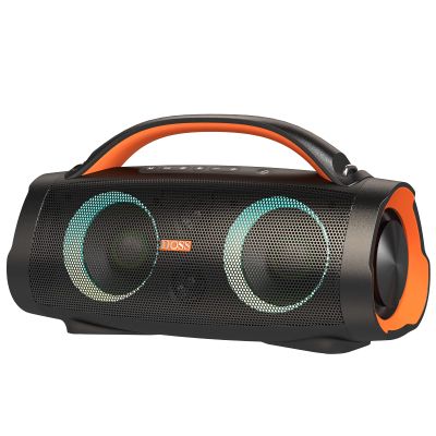 DOSS Extreme Boom Pro Bluetooth Speaker with 100W Stereo Sound, Rich Bass, IPX6 Waterproof, 20H Playtime, Power Bank, Mixed Color Light, Portable for Outdoor, Camping, Beach - Orange