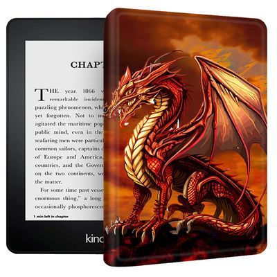 Case for 6" All-New Kindle 10th Generation 2019 Release, Slim PU Leather Kindle 10th Gen 2019 Case, Adjustable Stand with Auto Sleep/Wake Cover (Not fit Kindle Oasis or 2022), Fire Dragon