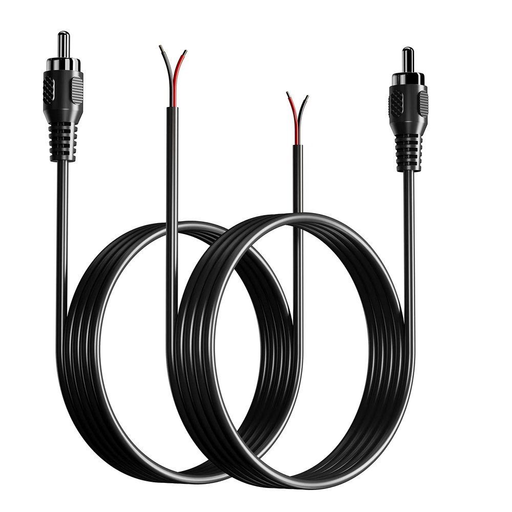 DUEYAGO RCA to Bare Wire Speaker Cable 2 Pack,Speaker Bare Wire Cables to RCA Plugs Adapter Repair Speaker Cord for Speakers Amplifier Audio Video AV Receivers- DIY, 2m line