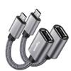 USB to Micro USB Adapter 2 Pack, Unidirectional Micro USB Male to USB Female 2.0 OTG On-The-Go Cable Converter, Nylon Braided, Aluminum Shells for S7 LG, Flash Drive, Mouse, Keyboard, Game Controller view 1
