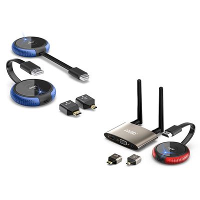 Wireless HDMI Transmitter and Receiver 4K 2 Sets, HDMI VGA Extender for PC, Laptop, Phone, Camera, Blu-ray, Netfix, PS5 to Monitor, Projector, HDTV