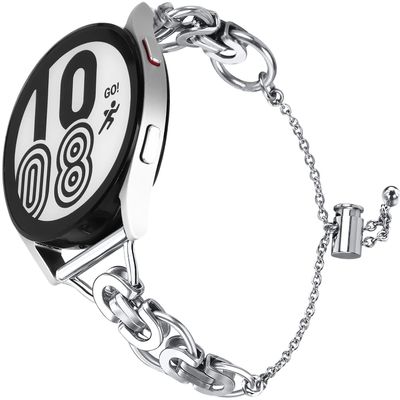 Bling Diamond Bracelet Compatible with Garmin Vivoactive 3,Forerunner 245/645 Music,Venu/Venu Sq 2,Metal Classy Bands Stainless Steel Wrist Bands Waterproof Strap for Garmin Venu Sq 2 Band for Women,