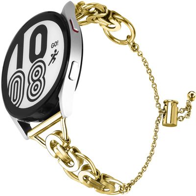 Bling Diamond Bracelet Compatible with Garmin Vivoactive 3,Forerunner 245/ 645 Music,Venu/Venu Sq 2,Metal Classy Bands Stainless Steel Wrist Bands Waterproof Strap for Garmin Venu Sq 2 Band for Women (Gold)