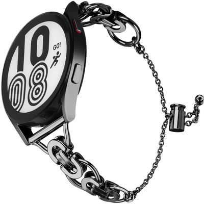 Bling Diamond Bracelet Compatible with Garmin Vivoactive 3,Forerunner 245/ 645 Music,Venu/Venu Sq 2,Metal Classy Bands Stainless Steel Wrist Bands Waterproof Strap for Garmin Venu Sq 2 Band for Women (Black)