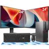Lenovo Desktop Computer with Dual Monitors, Intel Core i5 6500 3.2GHz, 16GB RAM, 256GB SSD, 2TB HDD, AC7260 WiFi Bluetooth,DVD-RW,Wireless Keyboard Mouse,Windows 10 Pro (Renewed) view 1
