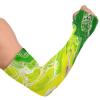 Dussdil Green Yellow Liquid Gardening Arm Sleeves Farm UV Sun Protection Cooling Arm Sleeves for Garden Farm Women Men with Thumb Hole view 2