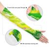 Dussdil Green Yellow Liquid Gardening Arm Sleeves Farm UV Sun Protection Cooling Arm Sleeves for Garden Farm Women Men with Thumb Hole view 3