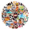 100 Pack Pirate Stickers, Pirate Party Favors Decorations Gifts, Waterproof Stickers for Water Bottle Laptop Computer Phone view 1