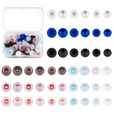 48 Pcs Earbuds Replacement Tips Silicone, Earbud Tips Earpads Replacement, Silicone Replacement Earbuds Tips for Bluetooth Earphones, 3 Sizes S/M/L, 8 Colors