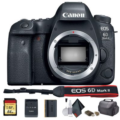 Canon EOS 6D Mark II DSLR Camera (International Model) (1897C002) - Starter Set (Renewed)