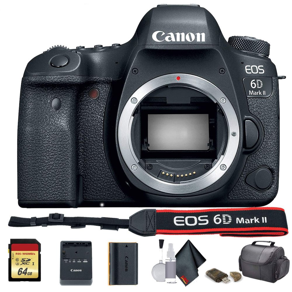Canon EOS 6D Mark II DSLR Camera (International Model) (1897C002) - Starter Set (Renewed)