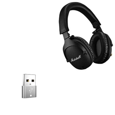 BoxWave Adapter Compatible with Marshall Monitor II ANC - USB-A to C PortChanger (5-Pack), Type-C OTG Convert Charging Data Adapter - Metallic Silver