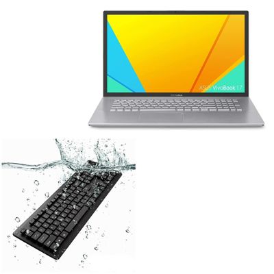 BoxWave Keyboard Compatible with ASUS Vivobook 17 (K712) - AquaProof USB Keyboard, Washable Waterproof Water Resistant - Jet Black