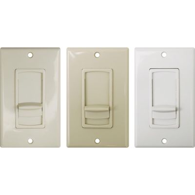 Speco WAT100D 100W 70/25V Slider Volume Control with Swappable Decora Plates, Includes Ivory, Almond, and White