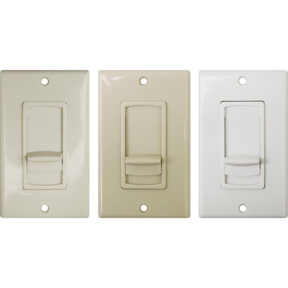Speco WAT100D 100W 70/25V Slider Volume Control with Swappable Decora Plates, Includes Ivory, Almond, and White