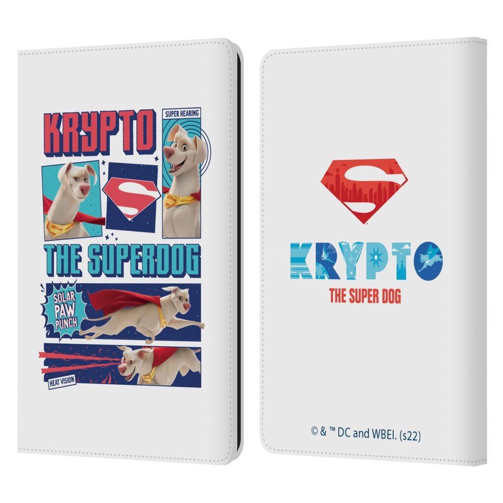 Head Case Designs Officially Licensed DC League of Super Pets Krypto The Superdog Graphics Leather Wallet Case Compatible with Kindle Paperwhite 1/2 / 3