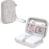 MUZIRI KINOKOO EVA Hard Carrying Case Compatible with Fuji Instax Mini EVO Camera Mini Link/Link 2/ Link SQ Smartphone Photo Printer Bag with Wrist Strap - WhiteGrey view 1