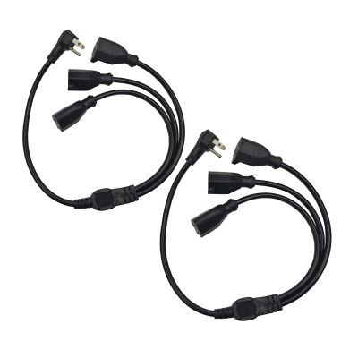1 to 3 Extension Cord Splitter, 16AWG Heavy Duty, 3 Prong Indoor Power Strip (2)