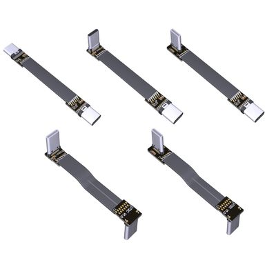 ADTLINK USB 3.1 Type C to Type C Extension Cable 90 Degree FPC FPV Ribbon Flat USB C Cable 3A 10Gbps Gen2x1 (100cm, T1C-T1B)