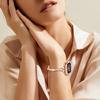 Bling Band Compatible with Fitbit Versa 4/Sense, Fitbit Versa 3/ Sense 2, Double Twist Metal Bangle Bracelet with Rhinestones for (Fitbit Versa 4/Sense 2, Rose Gold) view 2