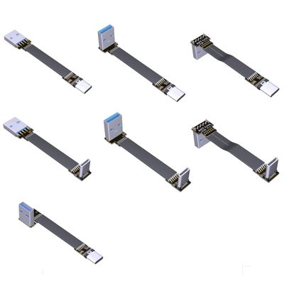 ADTLINK USB 3.1 Type-A Male to USB3.1 Type-C Male Up/Down Angle USB Data Cable Type c Cord Connector Adapter FPC FPV Flat (5cm, T1A-S1B)