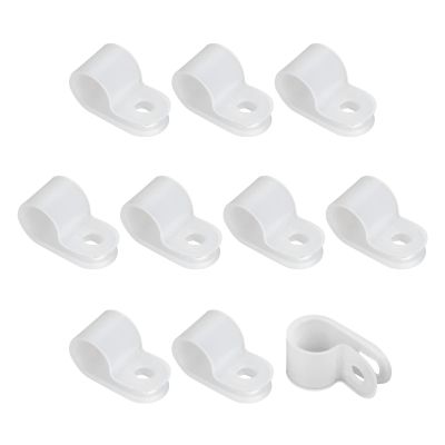 Rebower R-Type Cable Clamp Neat Management Clip, [for Wire, Cable, Rope] - 9.5mm/White/108 Pcs