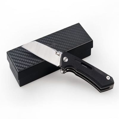 Tungyi Pocket Folding Knife, 2.5 inch 5Cr13 Stainless Steel Blade, Black G10 Handle, Small Knife for Everyday Carry Outdoor