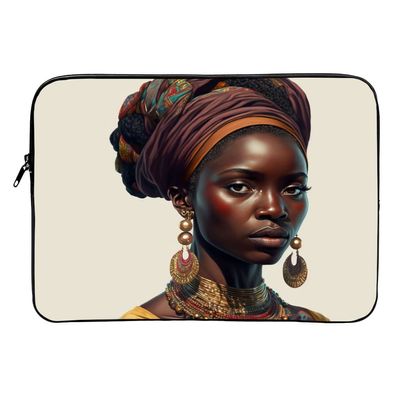 African Design Mac Book Air 14" Sleeve - Portrait Laptop Sleeve - Woman Art Mac Book Sleeve