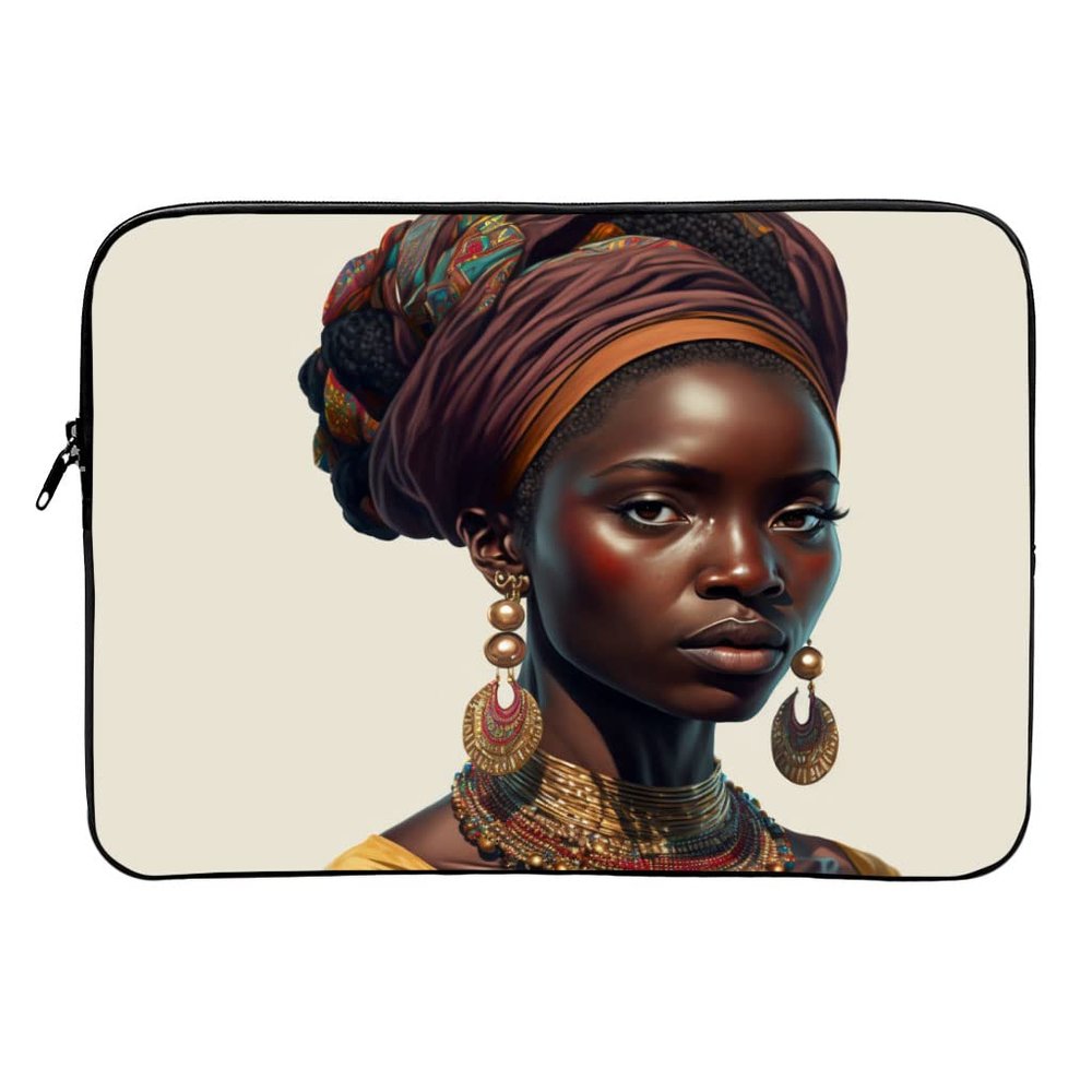 African Design Mac Book Air 14" Sleeve - Portrait Laptop Sleeve - Woman Art Mac Book Sleeve