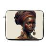 African Design 2-Sided Print Mac Book Pro 16" Sleeve - Portrait Laptop Sleeve - Woman Art Mac Book Sleeve view 1