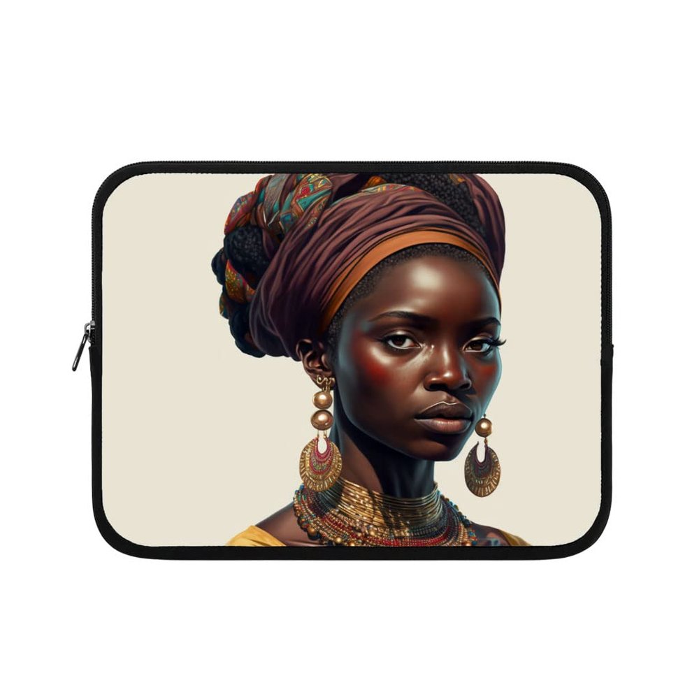 African Design iPad Sleeve - Portrait Tablet Sleeve - Woman Art Carrying Case - 10 inches