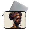 African Design Mac Book Pro 16" Sleeve - Portrait Laptop Sleeve - Woman Art Mac Book Sleeve view 2