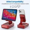 JTEMAN Portable Phone Stand with Speaker Bluetooth Wireless,Gifts for Men Women,Birthday for Women,Kitchen Gadgets for Men,Phone Holder for Desk - Red view 4